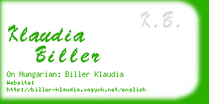 klaudia biller business card